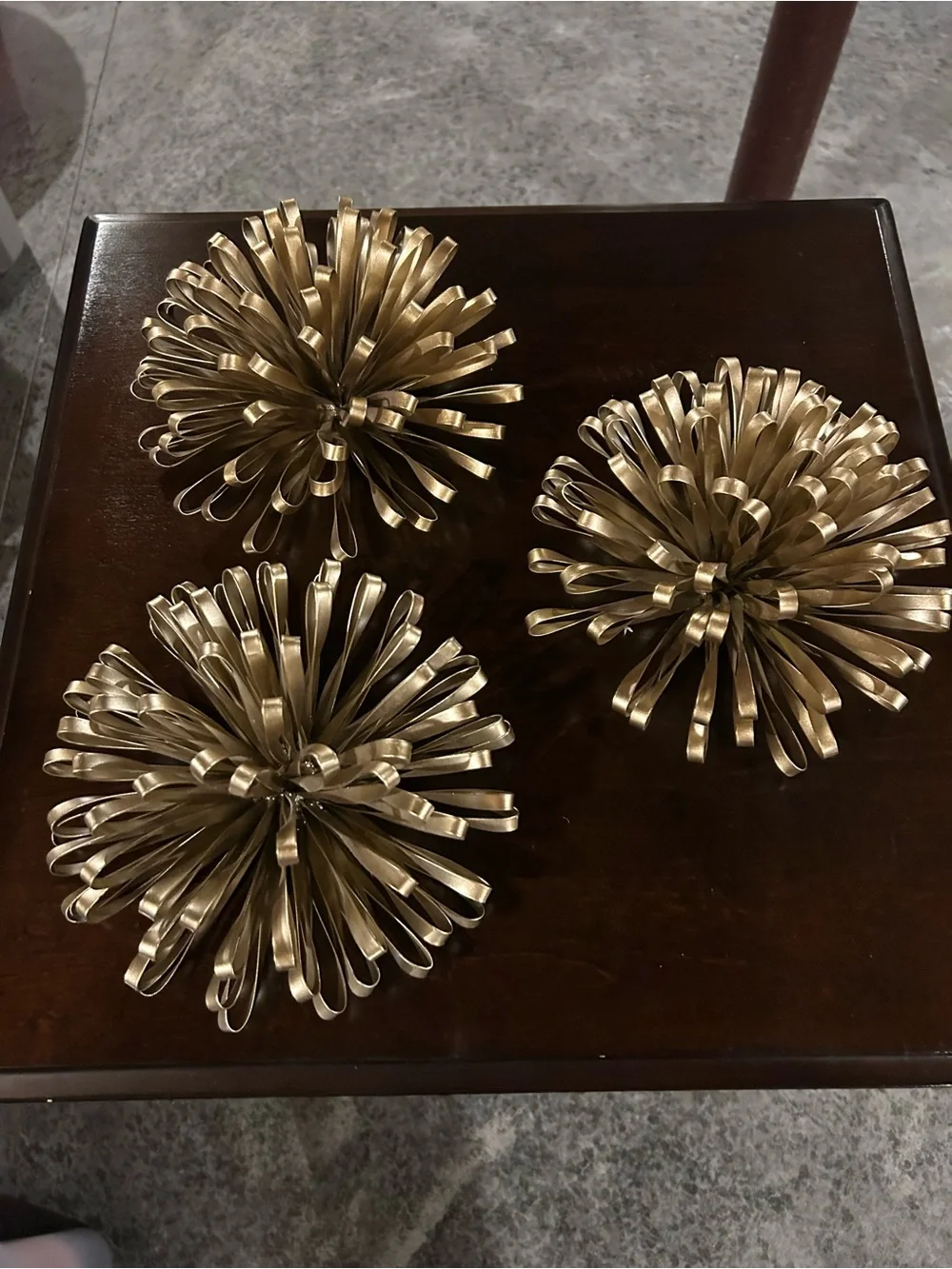 Metallic Gold Burst Wall Decor Trio - Modern Home Accent